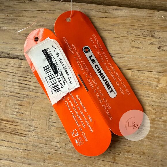 Le Creuset  Stainless Steel Batch Baking Measuring Cups Set of 4 NEW - Picture 2 of 10